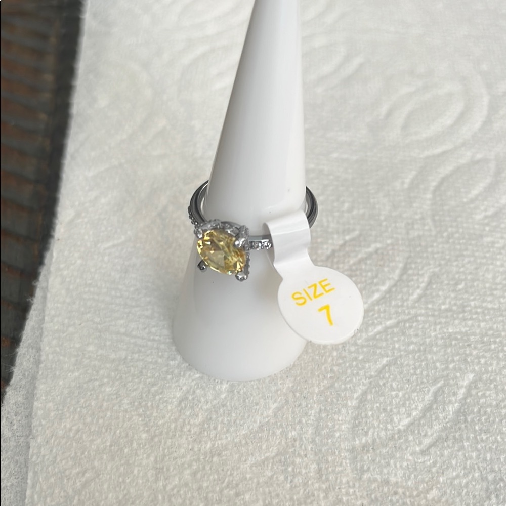 Wishing You Happiness Lemon Cubic Zirconia on Hematite plating - Picture 2 of 7
